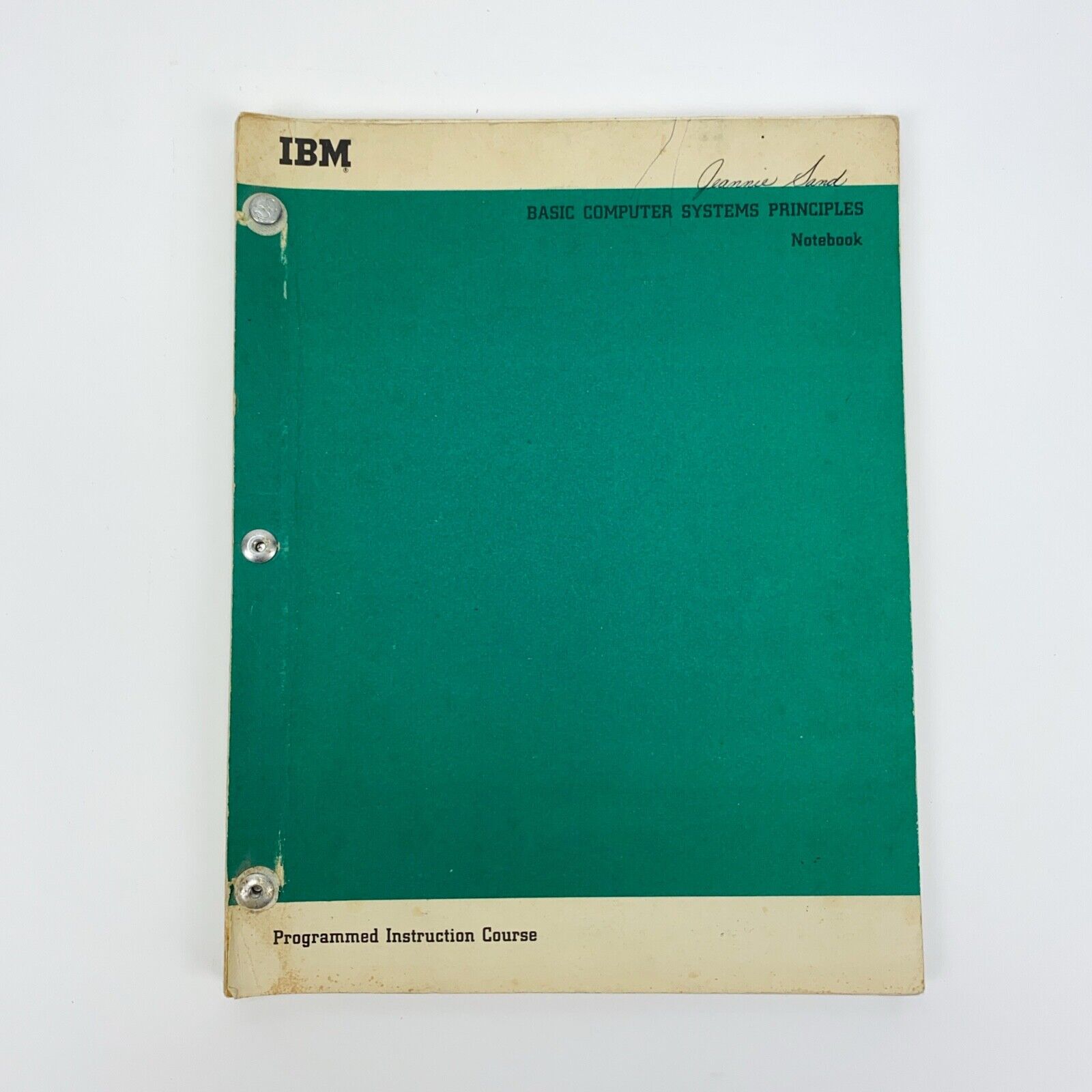 Vintage 1964 IBM ￼￼ Basic Computer Systems ￼￼Principles Notebook, USED