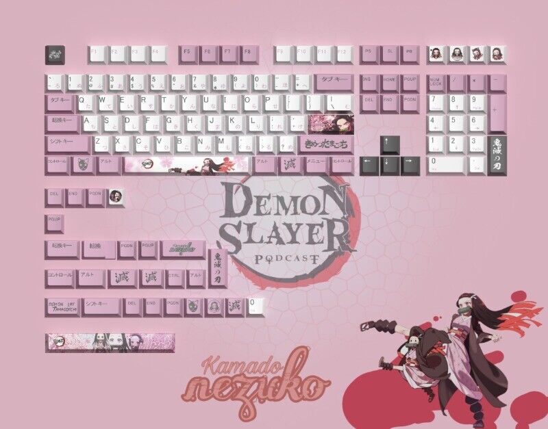 Kamado Nezuko Demon Slayer Keycaps Anime Cherry Height Gift Key Caps PBT New