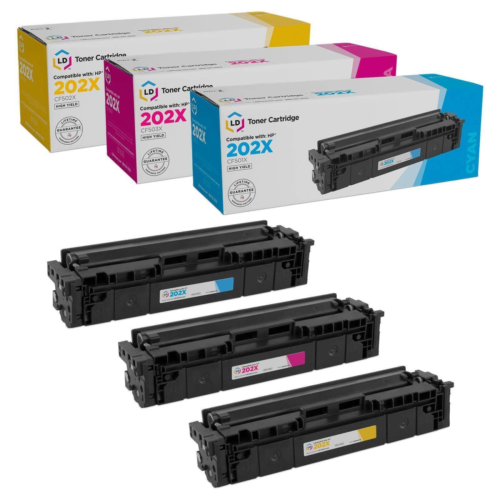 LD 3pk Comp Laser Toner Color Cartridge Fits for HP 202X CF501X CF502X CF503X