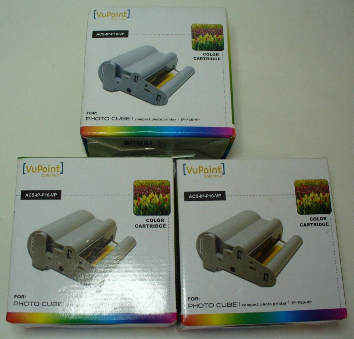 Lot Of 3 NEW VuPoint Color Cartridge ACS-IP-P10-VP-Photo Cube Compact Printer