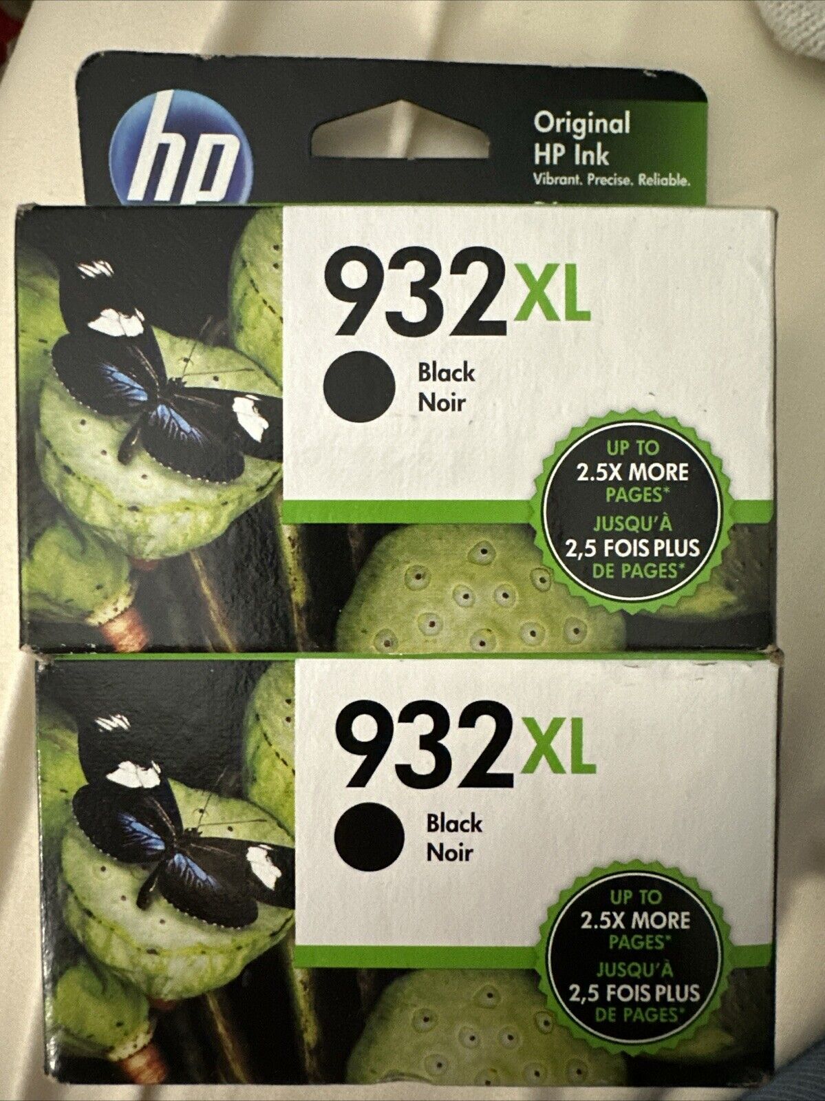 2 Packs Genuine HP 932XL High Yield Black Ink