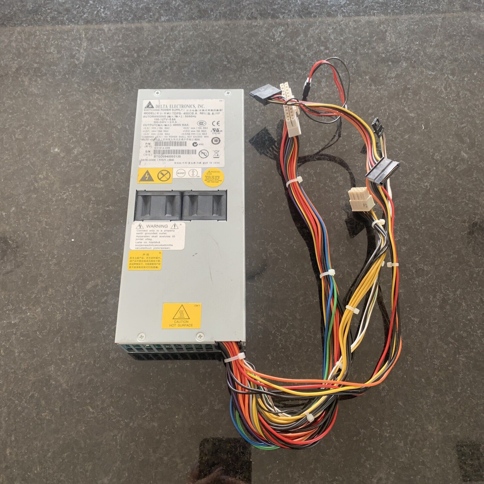 DELTA ELECTRONICS INC. TDPS-400CB A 650W SWITCHING POWER SUPPLY