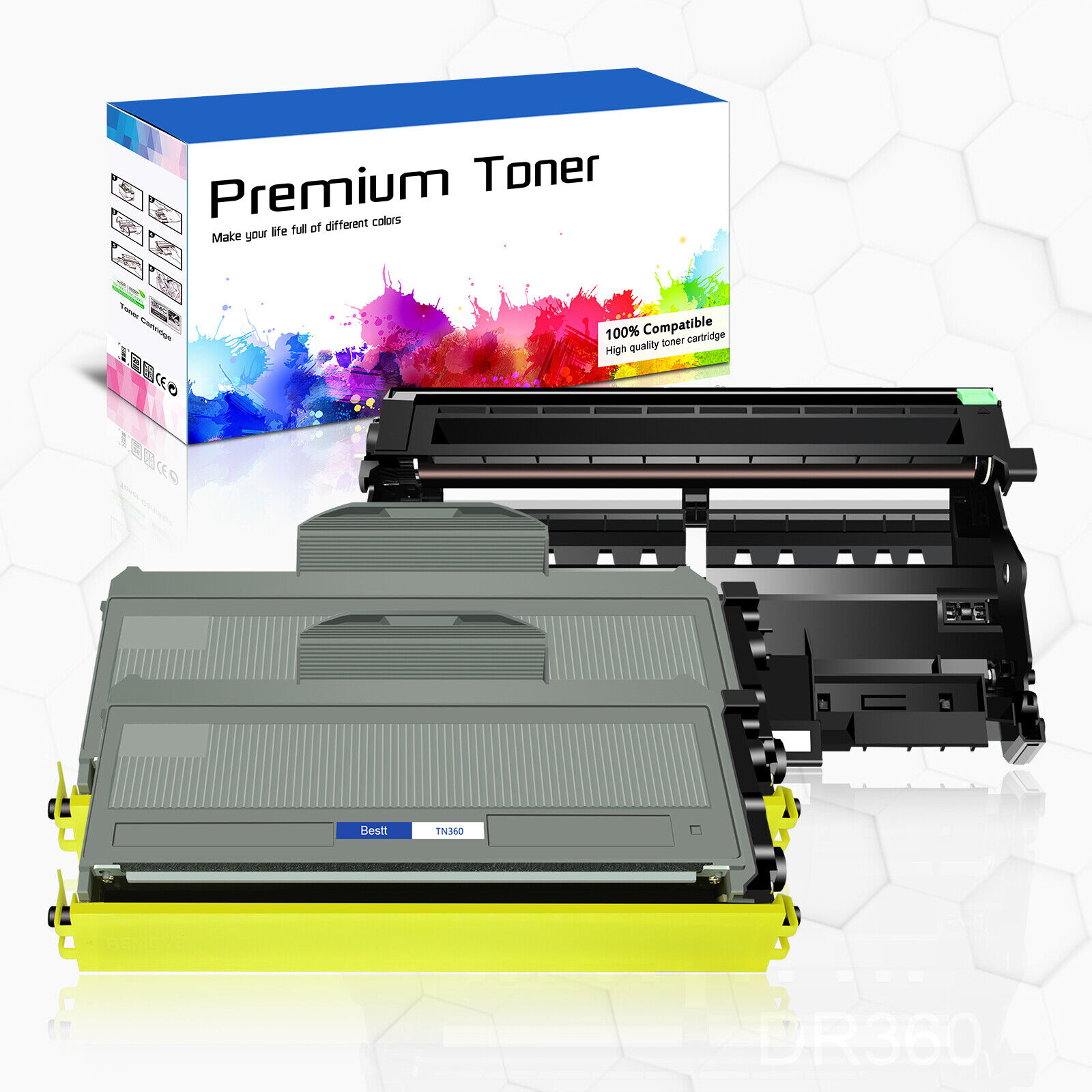 2x TN360 Toner + 1x DR360 Drum Compatible for Brother DCP-7040 MFC-7320 HL-2150N