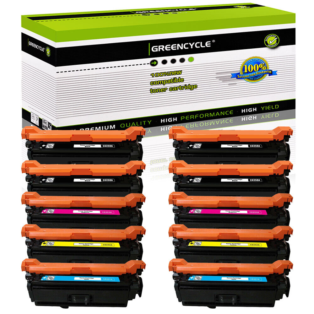 10× CE250A BCMY Toner Fit For HP 504A Color LaserJet CP3525 3525n 3525dn CP3525x