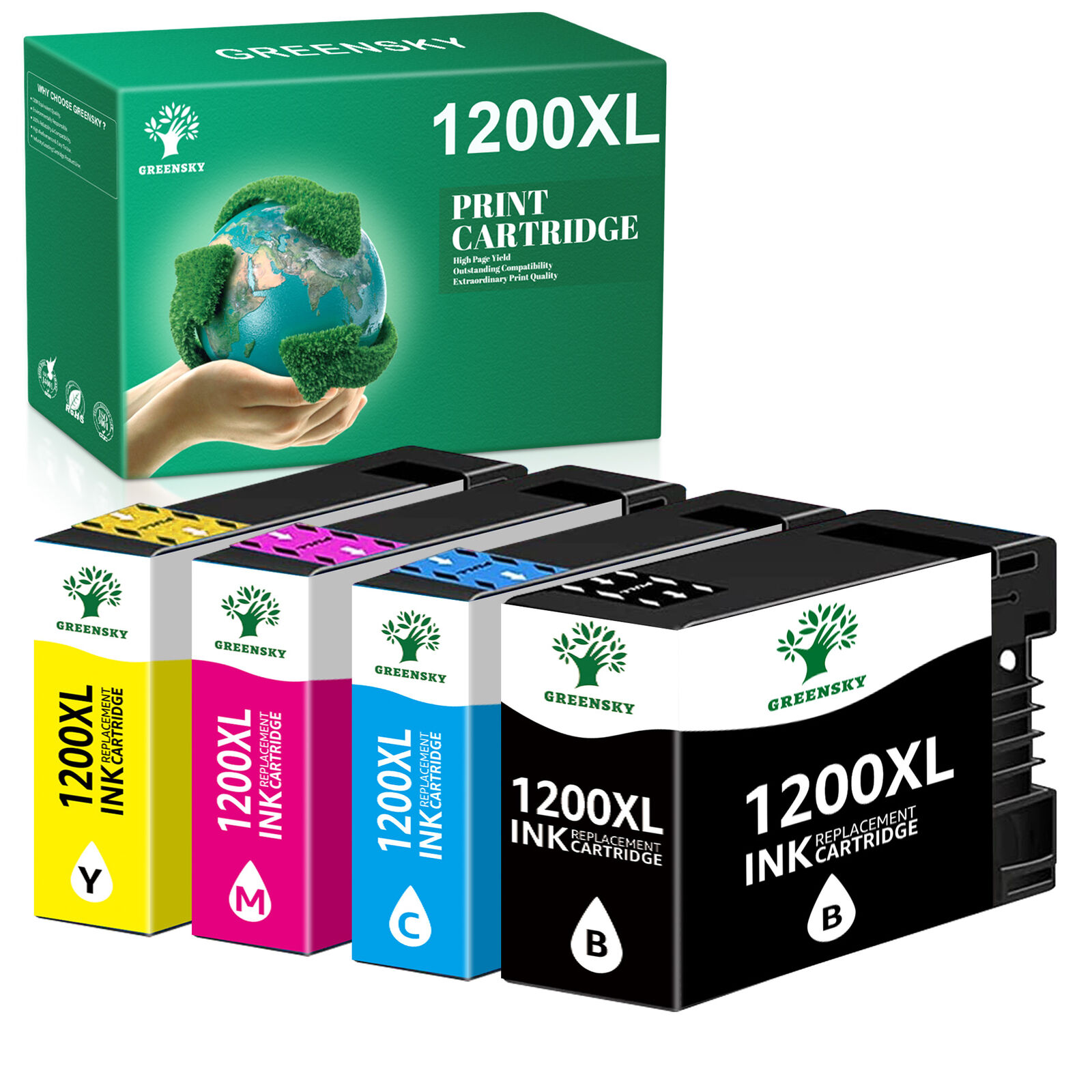 4pk PGI-1200XL PGI1200XL Ink Cartridges for Canon Maxify MB2320 MB2720 Printers