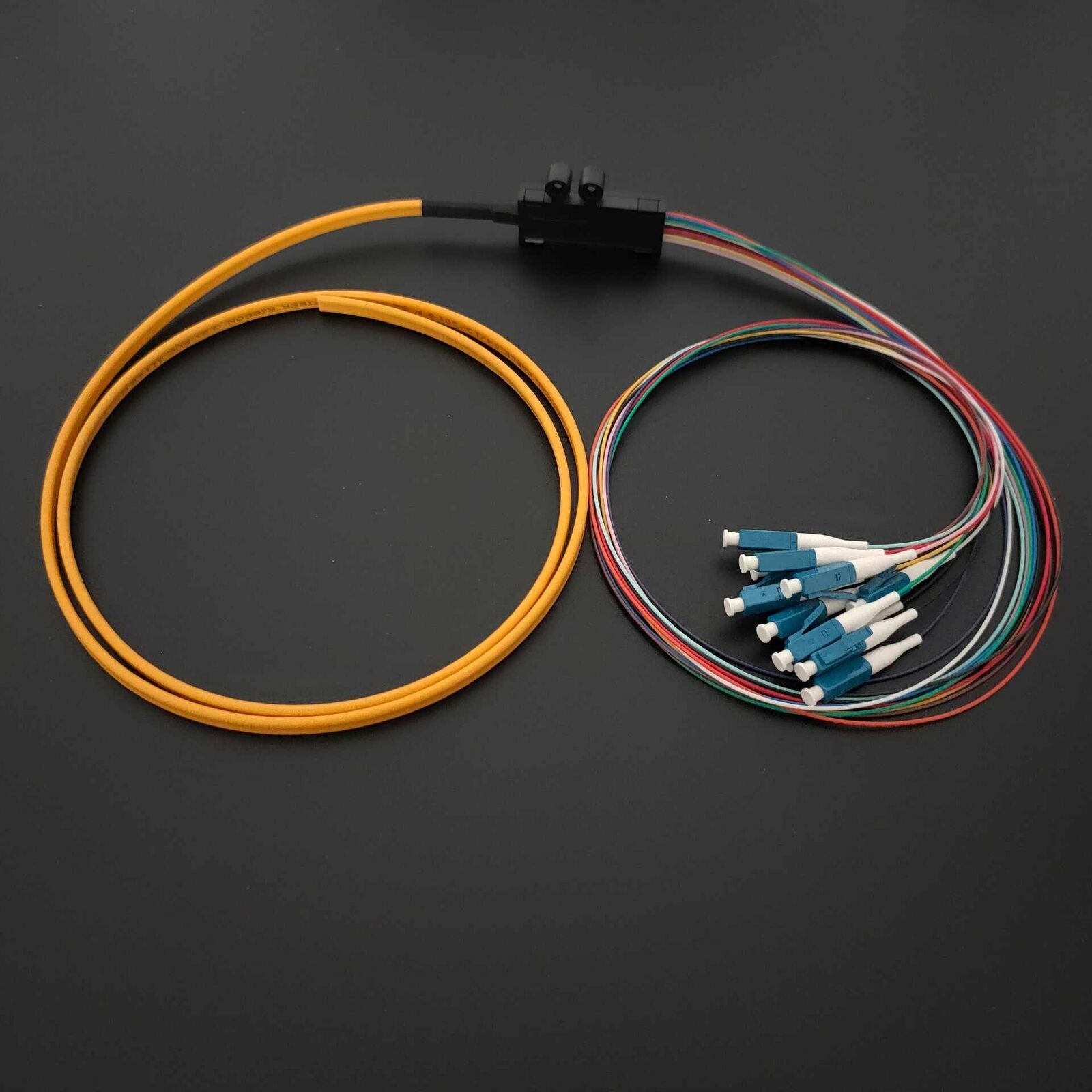 12 Fiber LC UPC SingleMode Ribbon Fiber Optic Pigtail SM 9/125 Optical Pigtail