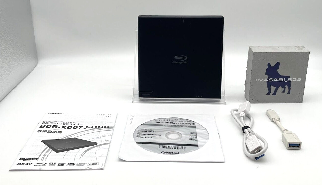 Pioneer BDR-XD07J-UHD Ultra HD Clamshell Portable Blu-ray Drive USB 3.0 Japan