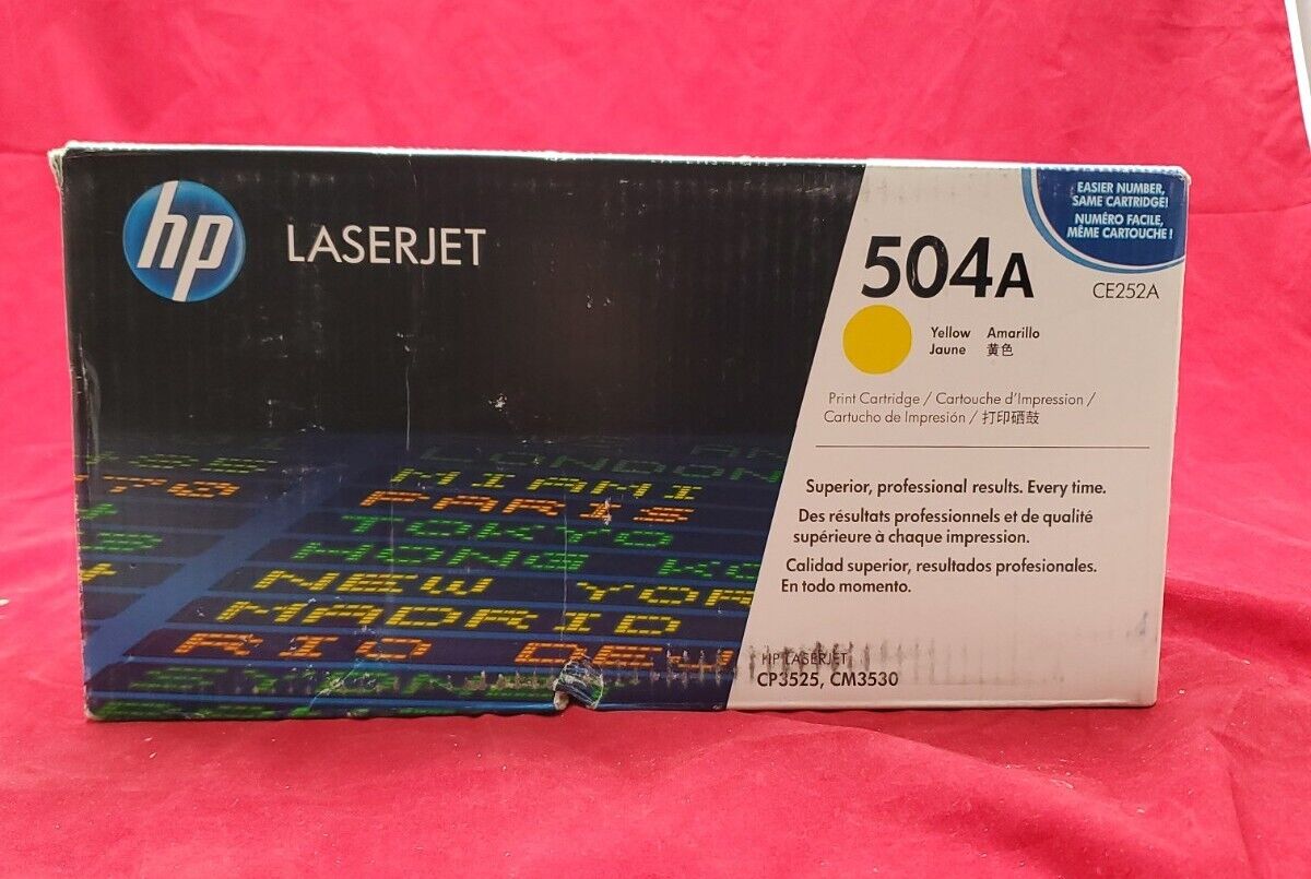 HP 504A, CE252A, Yellow Toner, Yields 7k, Brand New Sealed Genuine