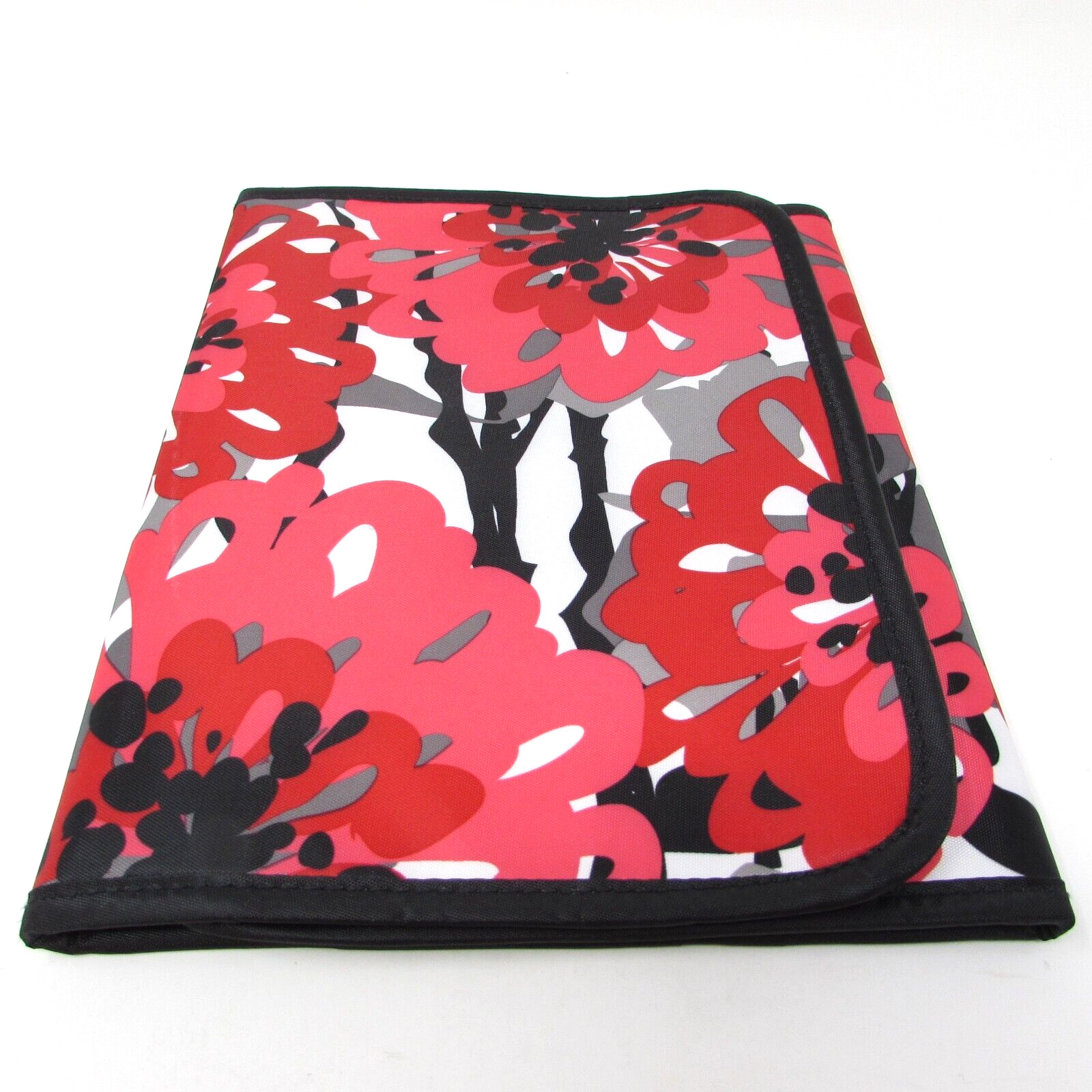 31 Thirty One Fold It Up Tablet Notebook Case Tri Fold Floral Pink Black Pocket