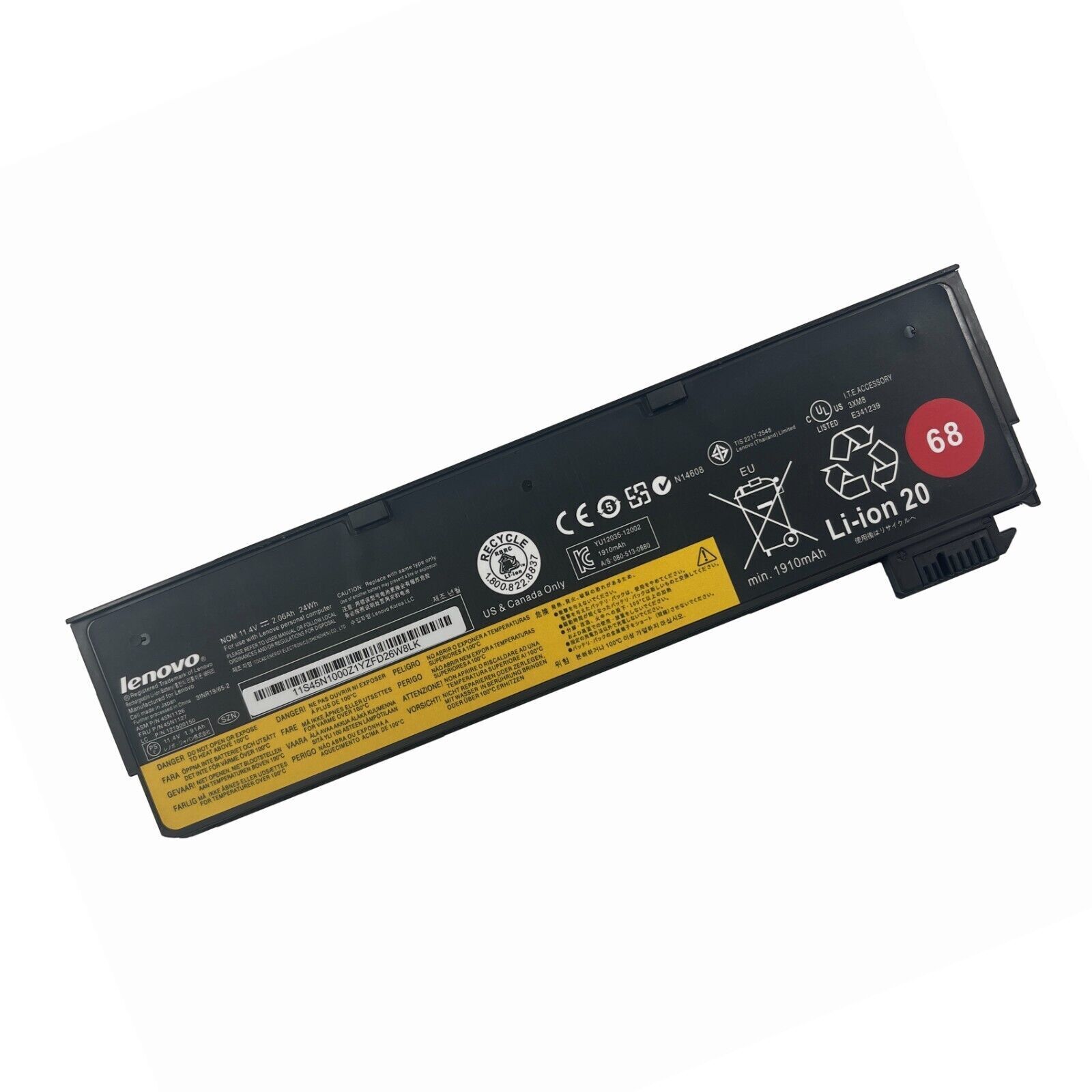 68 Genuine 24Wh 45N1125 Battery For Lenovo ThinkPad X240 X250 X260 T440s T450s