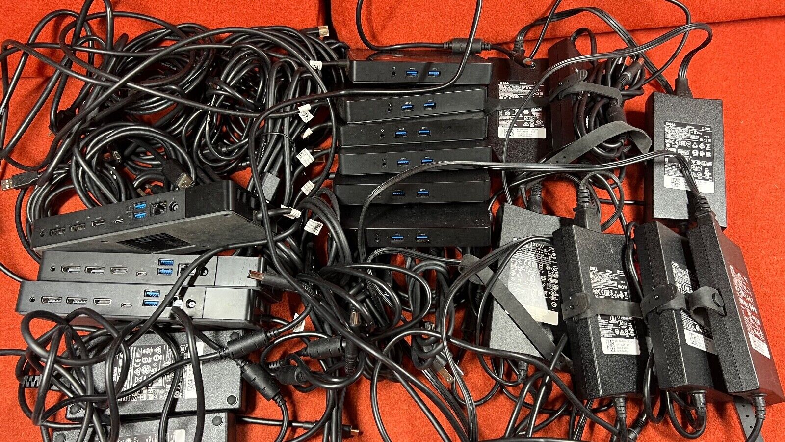 LOT DELL Laptop Dock USB-C 4K 6xK17A 3xWD19 6x130W 2x180w Power DP cable WORKING