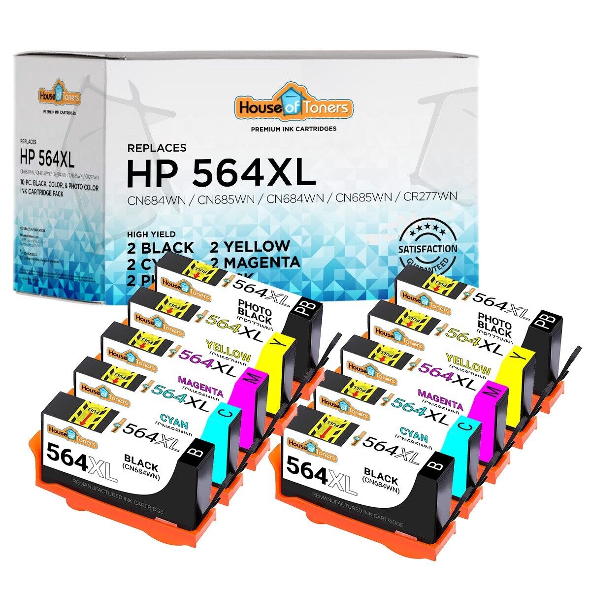 10PK for HP 564XL Ink Cartridges for HP Photosmart 7510 7515 7520 7525 B109 B110