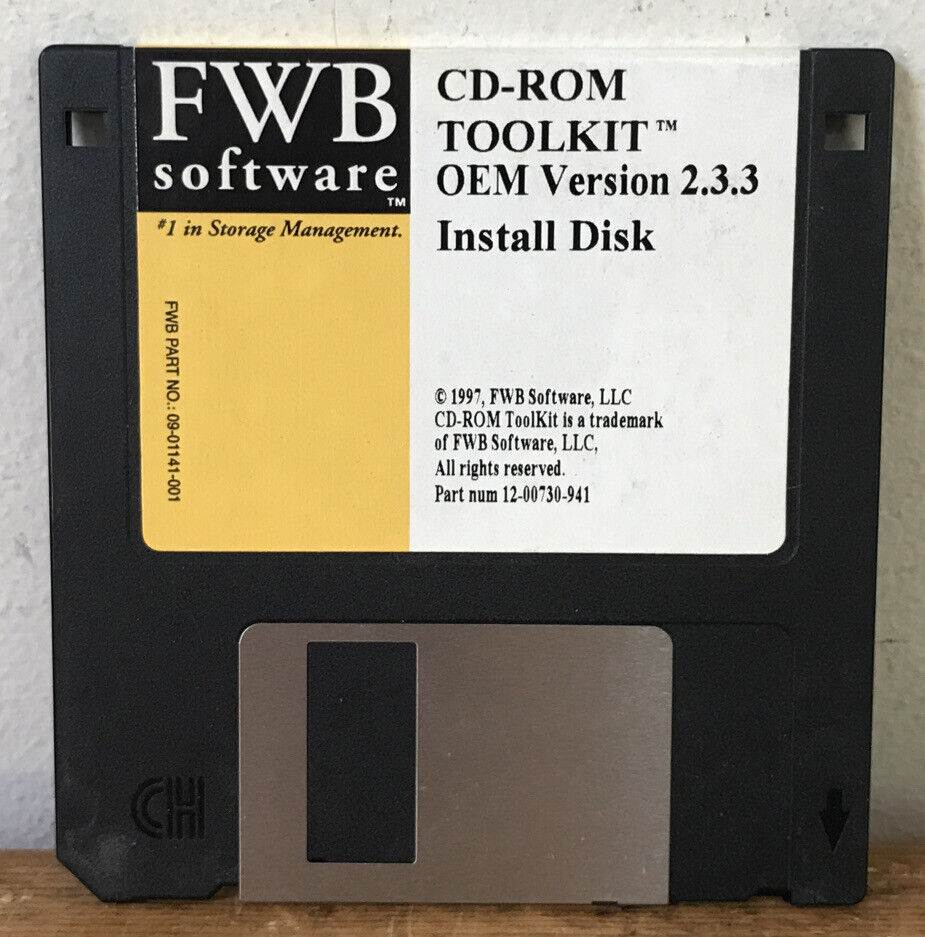 Vtg 1997 FWB Software CD-ROM TookKit oEM Version 2.3.3 Install Software Disk