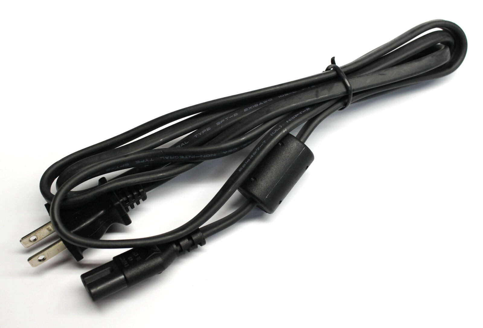 AC Power Cable X02105-001#0513 2 Prong Non-Integral Type SPT-2 Cord Black