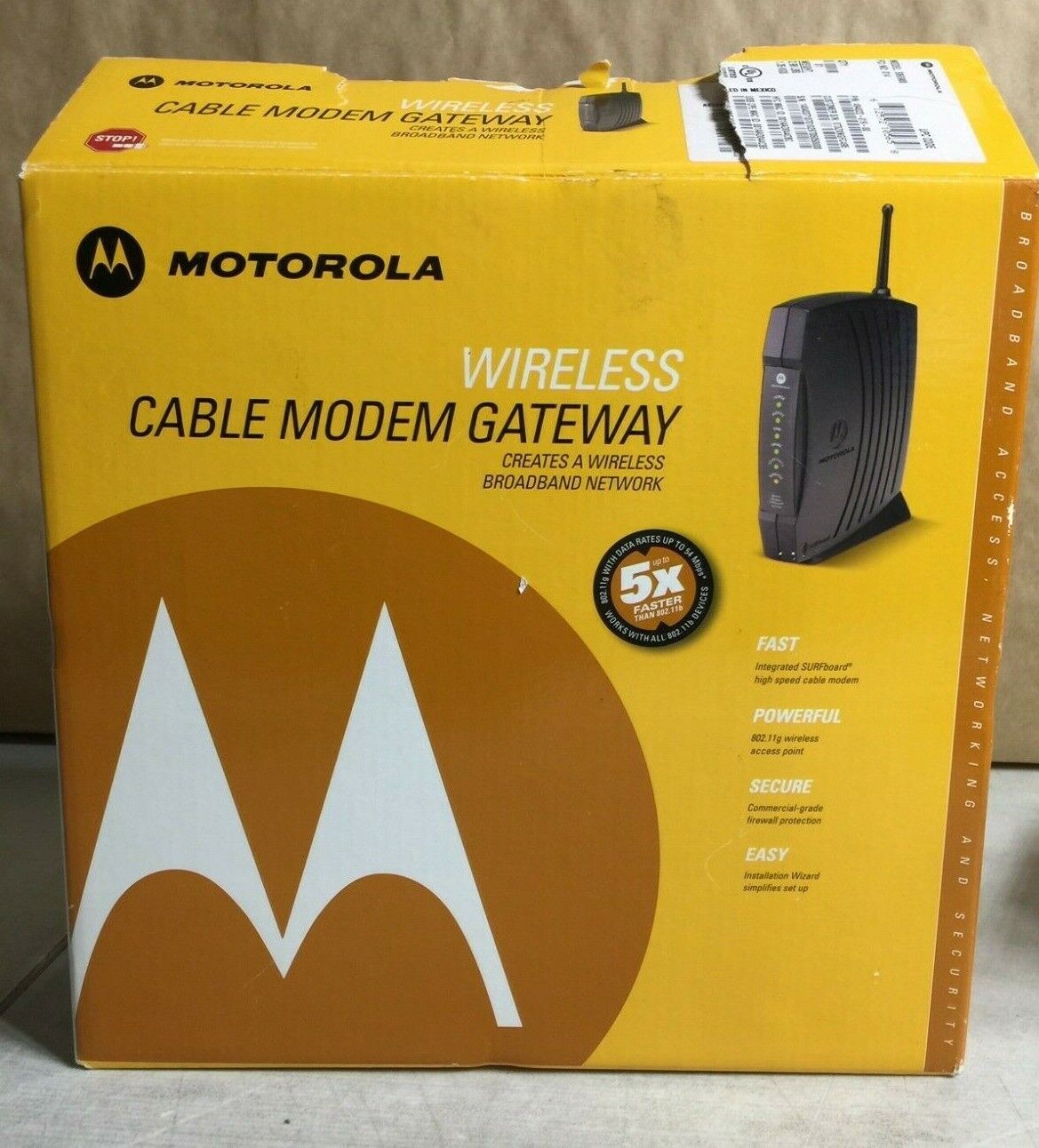 Motorola SBG900 Cable Modem Gateway Wireless Broadband Networking Device PC 