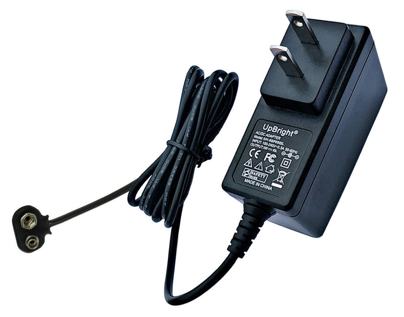 9-Volt Snap Clip AC/DC Adapter Compatible with 9V Battery Eliminator Kit 9VDC...