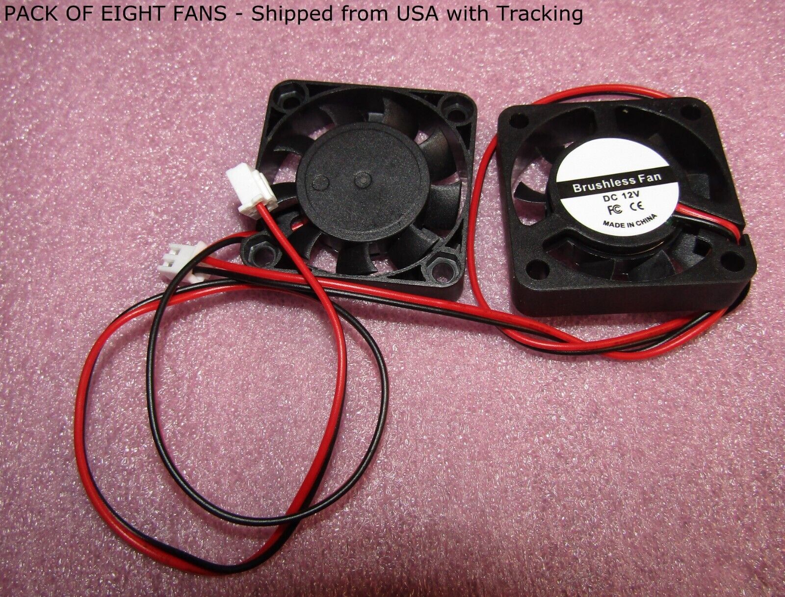 8 pcs Fan 12V 40mm 0.08A DC Cooling Fan 3D Printer 40X40X10mm 28cm Cable US Ship