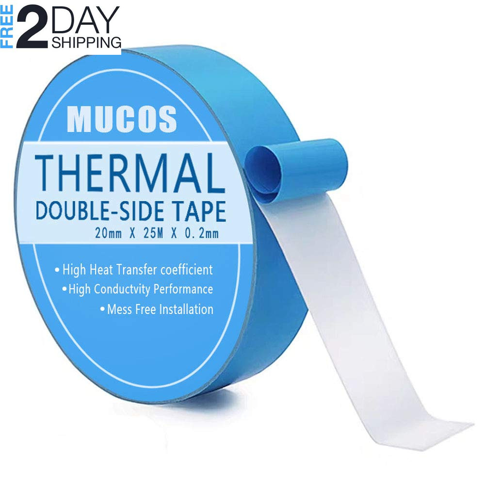 Thermal Tape, 20 Mm X 25M X 0.2Mm Double Side Adhesive Thermal Conductive Tap