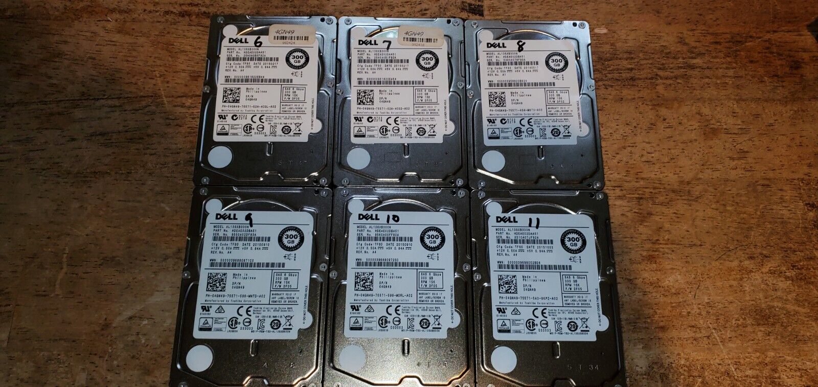 Lot of 4 Dell AL13SXB300N 300GB 2.5\