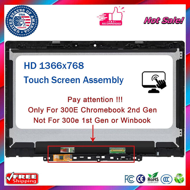 5D10Y67266 For Lenovo 300e Chromebook 2nd Gen AST LCD Touch Screen Assembly New