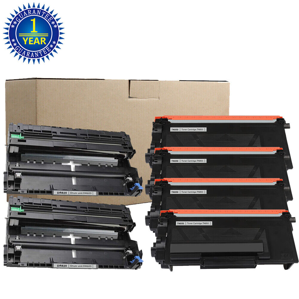 6x TN850 Toner and DR820 Drum Compatible for Brother TN820 MFC-L5850DW Printer