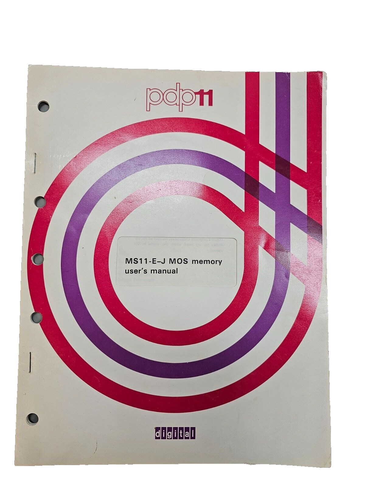 Vintage 1976 Digital DEC PDP11 MS11-E-J MOS Memory User's Manual 1st Edition