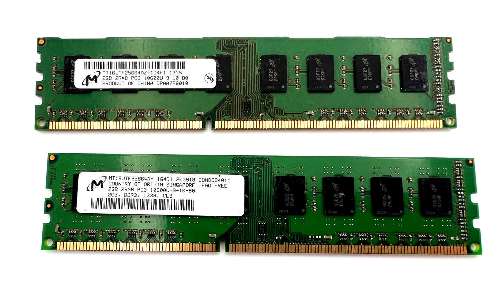 Micron 2GB 2RX8 MT16JTF25664AZ PC3-10600U- DDR3-1333MHz DIMM Memory 4GB (2x2GB)