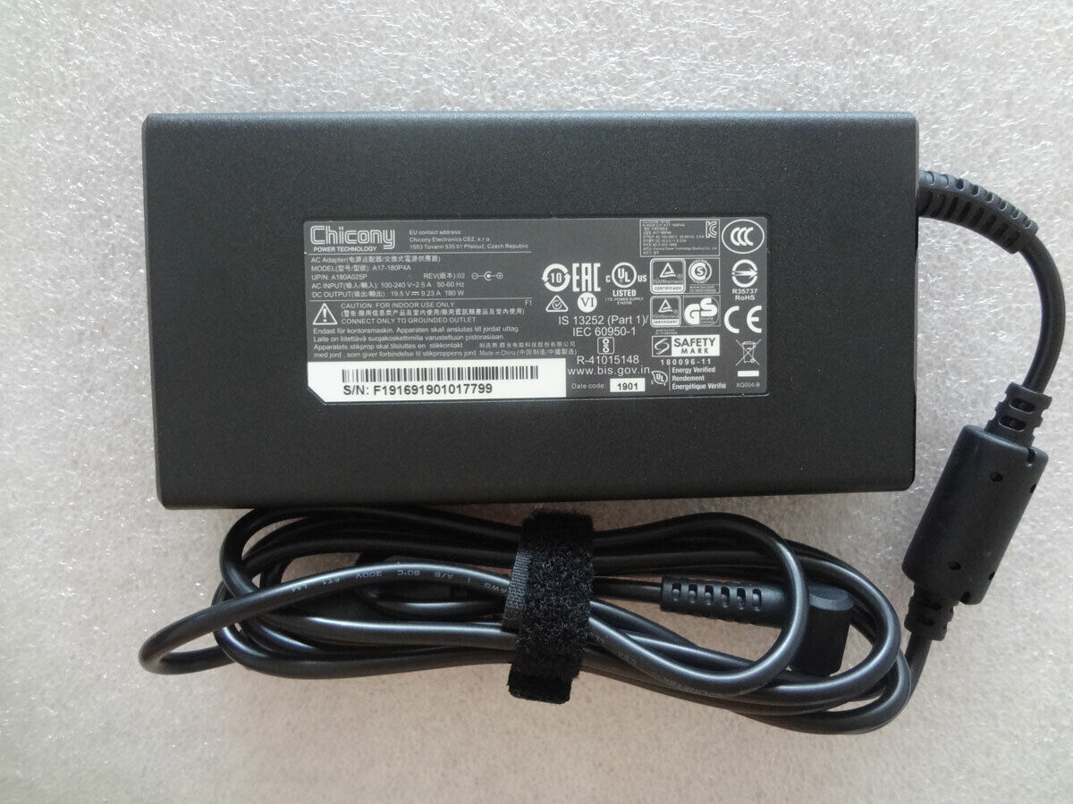 Original 180W 19.5V 9.23A A17-180P4A For MSI GF65 Thin 10UE-069 NEW AC Adapter