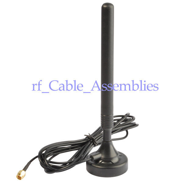 868MHz 900MHz 915MHz RFID ZigBee 5dBi 3G Antenna with Magnetic Base SMA Male 3m