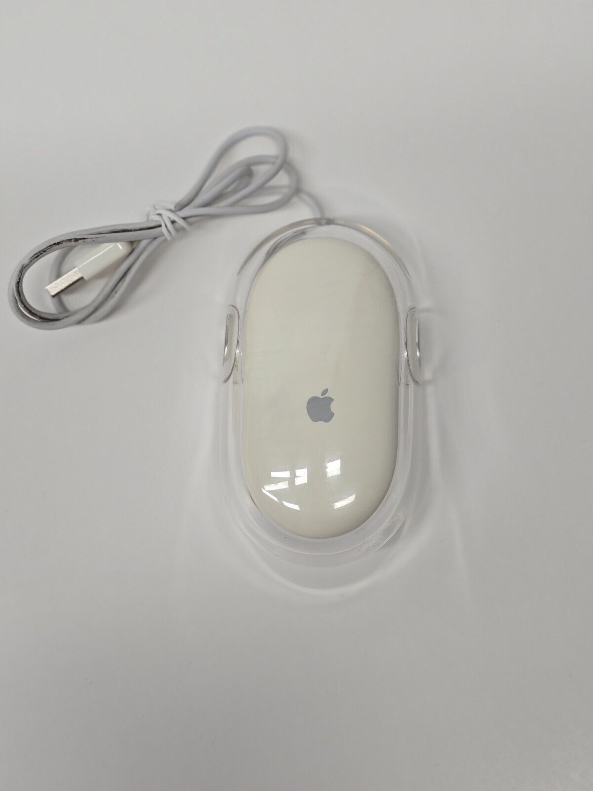 Apple Mac Pro Mouse Genuine Wired Optical M5769 Clear White -Free Fast Shipping