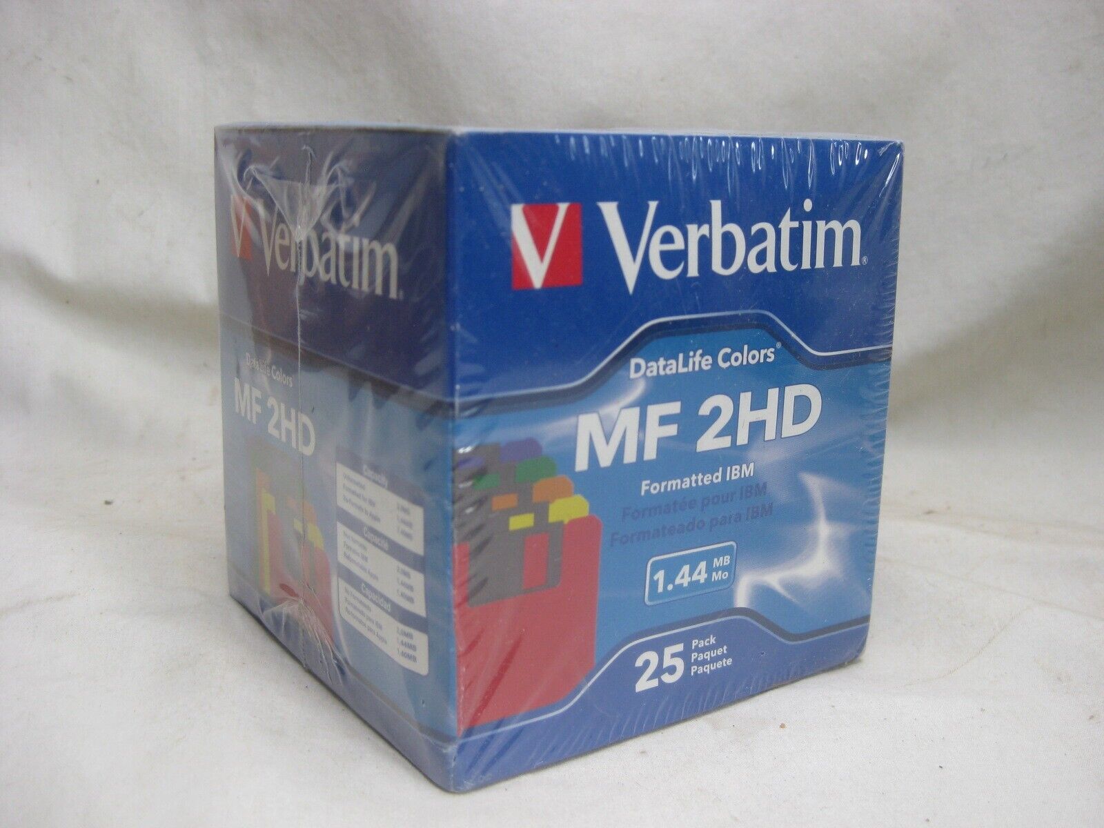 25 Pack Verbatim DataLife Colors MF 2HD Formatted IBM 1.44MB vintage memory nos