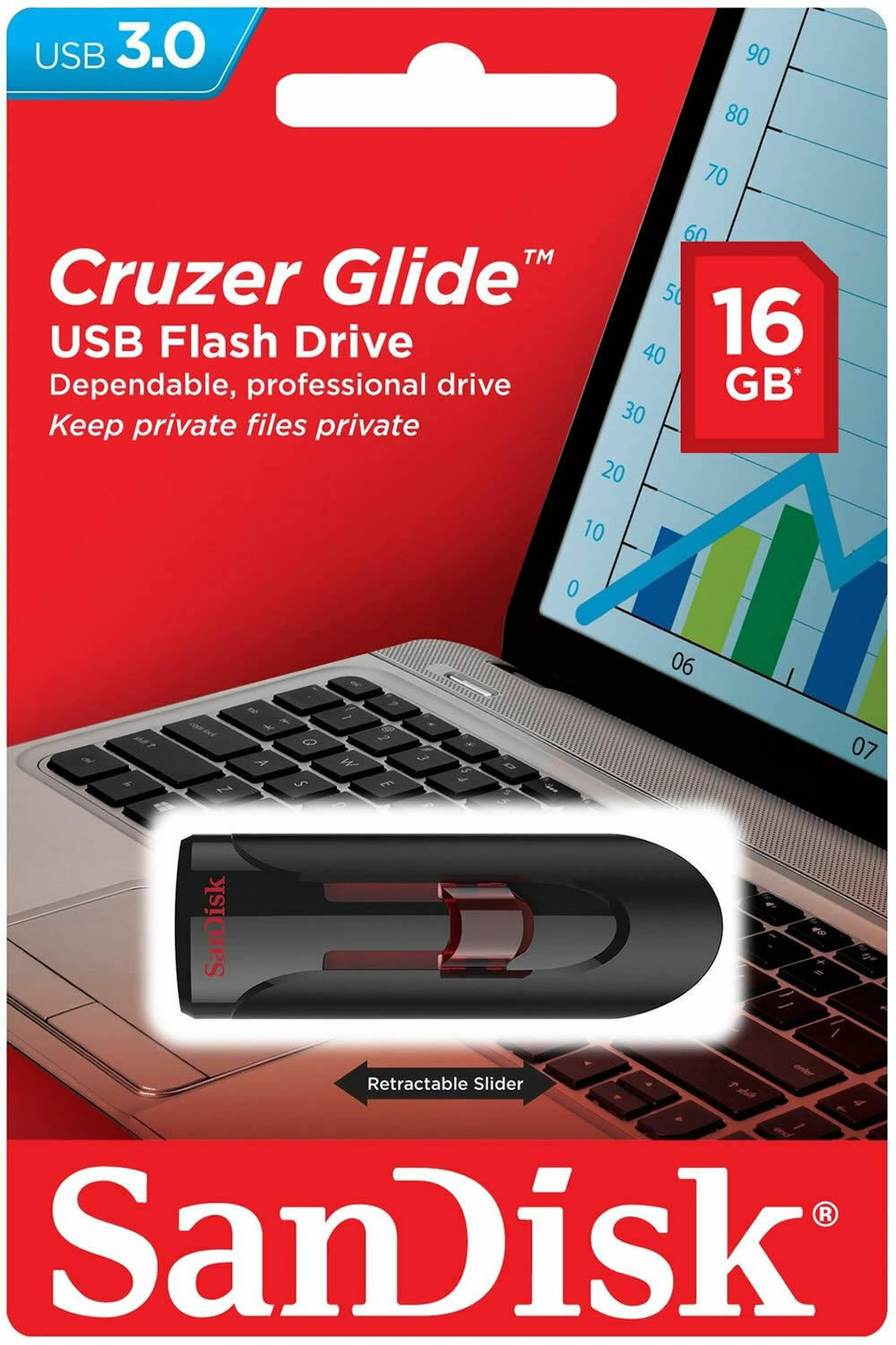 SanDisk Cruzer Glide USB 3.0 16GB 32GB 64GB 128GB Flash Drive Thumb Stick Memory