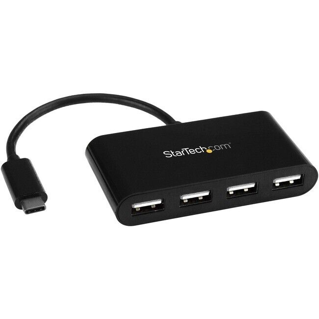 StarTech ST4200MINIC 4-Port 4x USB-A USB 2.0 Ports to Single USB-C Hub, Black