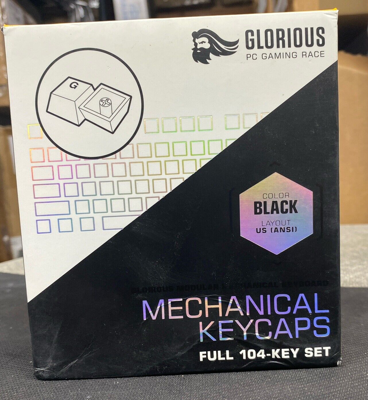 Glorious FULL 104-Key Mechanical Keyboard Keycaps (Black) G-104-BLACK