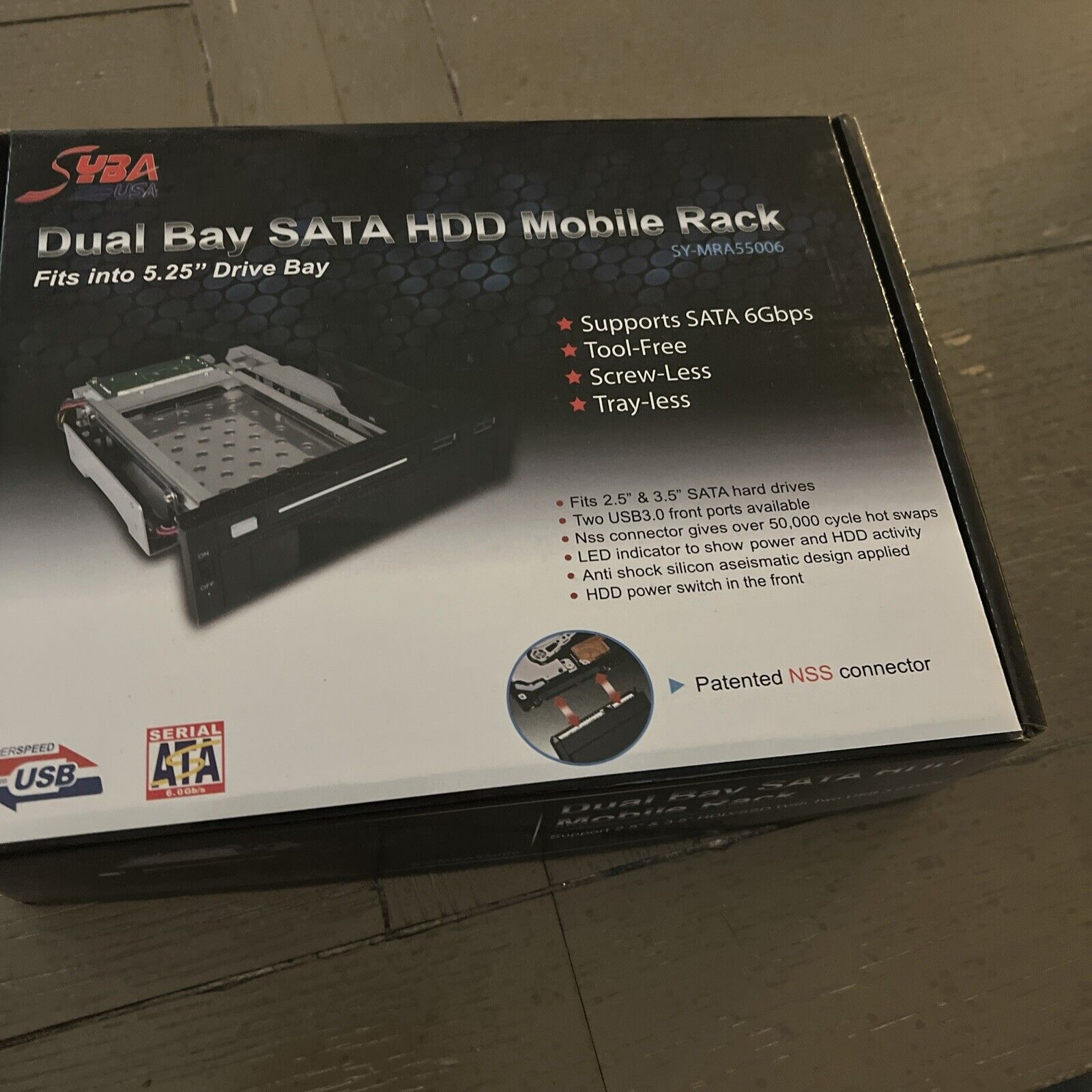 SYBA SY-MRA55006 5.25 in. Dual Bay Mobile Rack for both 2.5 in. and 3.25 in. ...