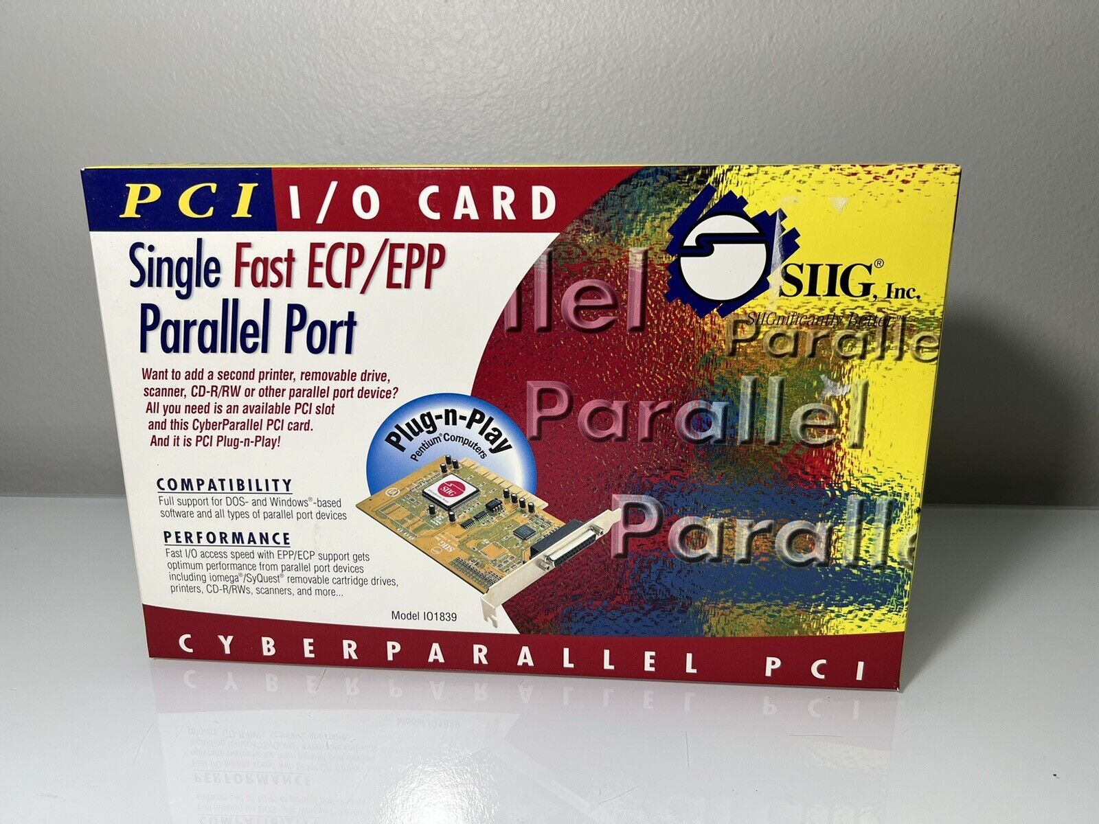 SIIG IO1839 PCI CYBERPARALLEL I/O Card ECP/EPP Parallel Printer - JJ-P00112