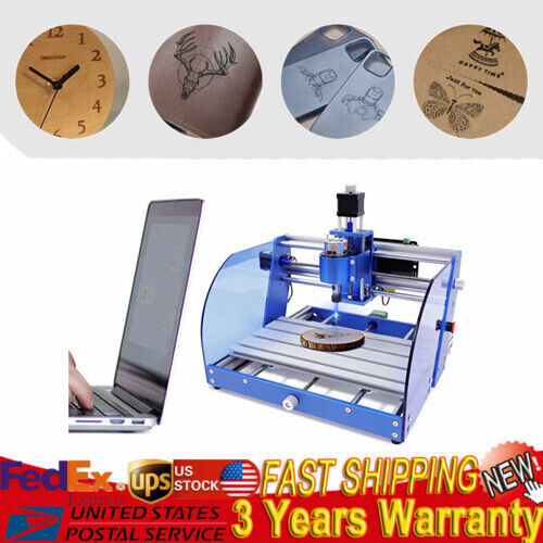 CNC 3018 Pro Router PCB Mill Wood Small Engraver Laser Machine + Emergency Stop