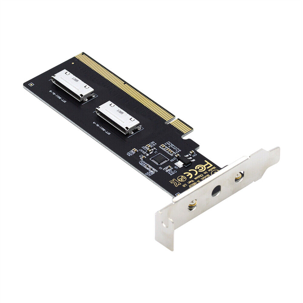 Cablecc PCIE PCI-Express 16x to Dual Oculink SFF-8612 SFF-8611 8x VROC Adapter