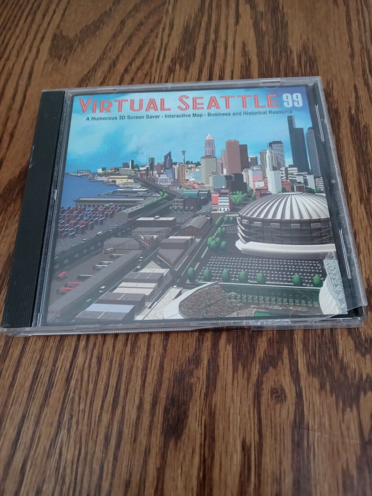 VINTAGE VIRTUAL SEATTLE 99 -3D SCREEN SAVER INTERACTIVE MAP -CD ROM FOR PC & MAC