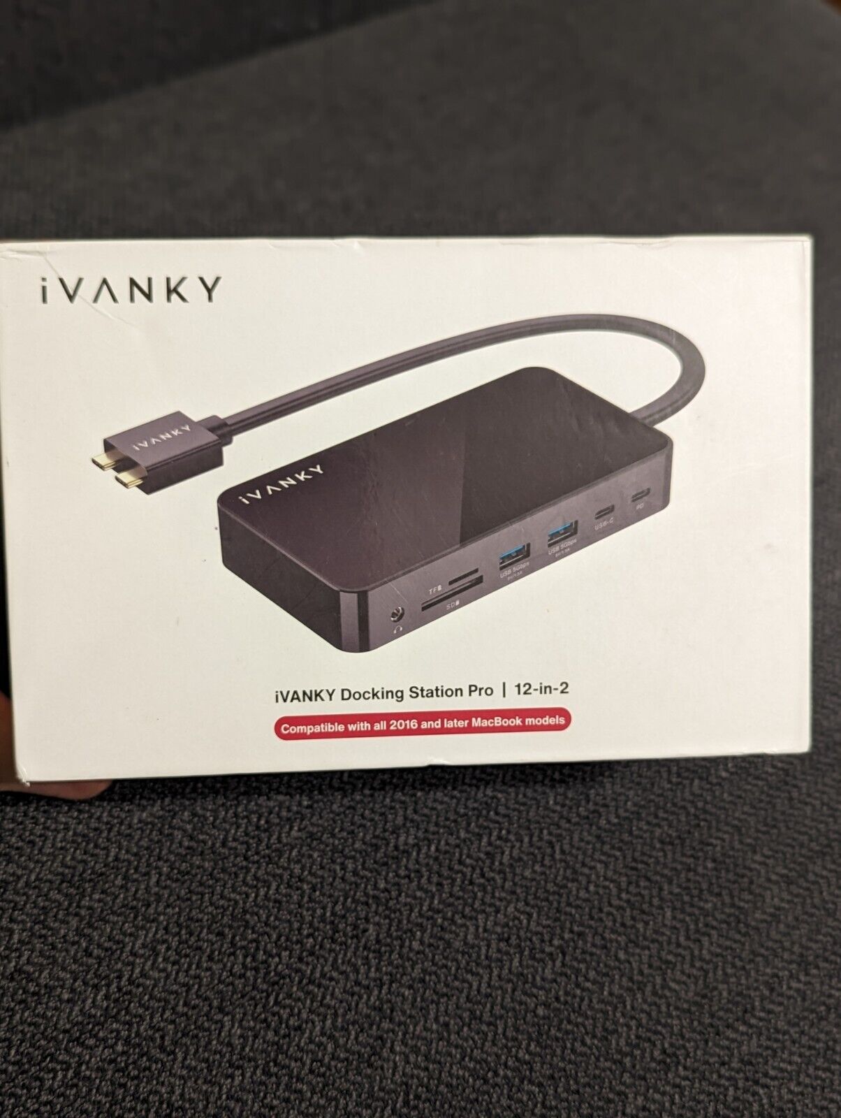 Ivanky VCD03 12 In 2 USB-C Macbook Pro Docking Station Dual 4K@60 Hz