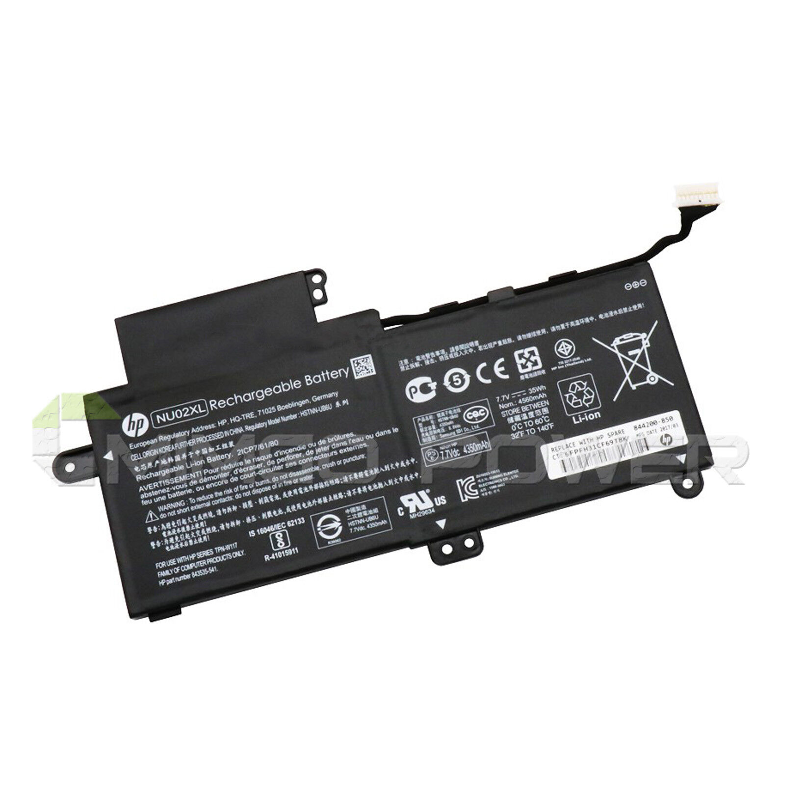 Genuine NU02XL Battery for HP Pavillion X360 M1 TPN-W117 843535-541 HSTNN-UB6U