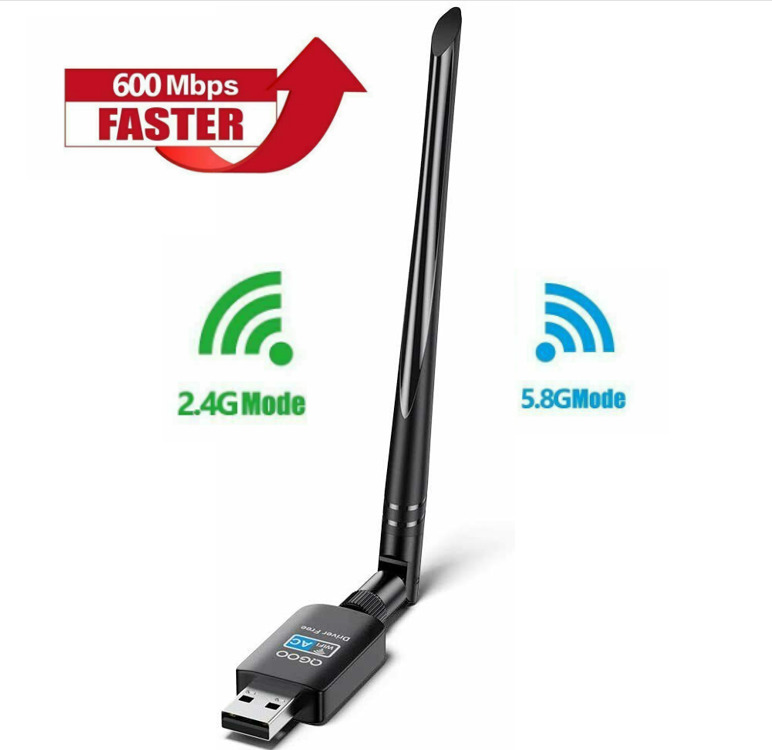 600Mbps Wireless USB WiFi Adapter Wifi Range Extender 2.4G/5GHz with Antenna