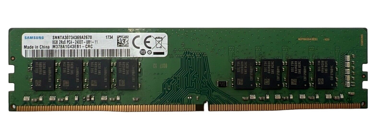 Samsung 8GB (1x8GB) RAM PC4-19200 DDR4-2400T Desktop SDRAM M378A1G43EB1-CRC