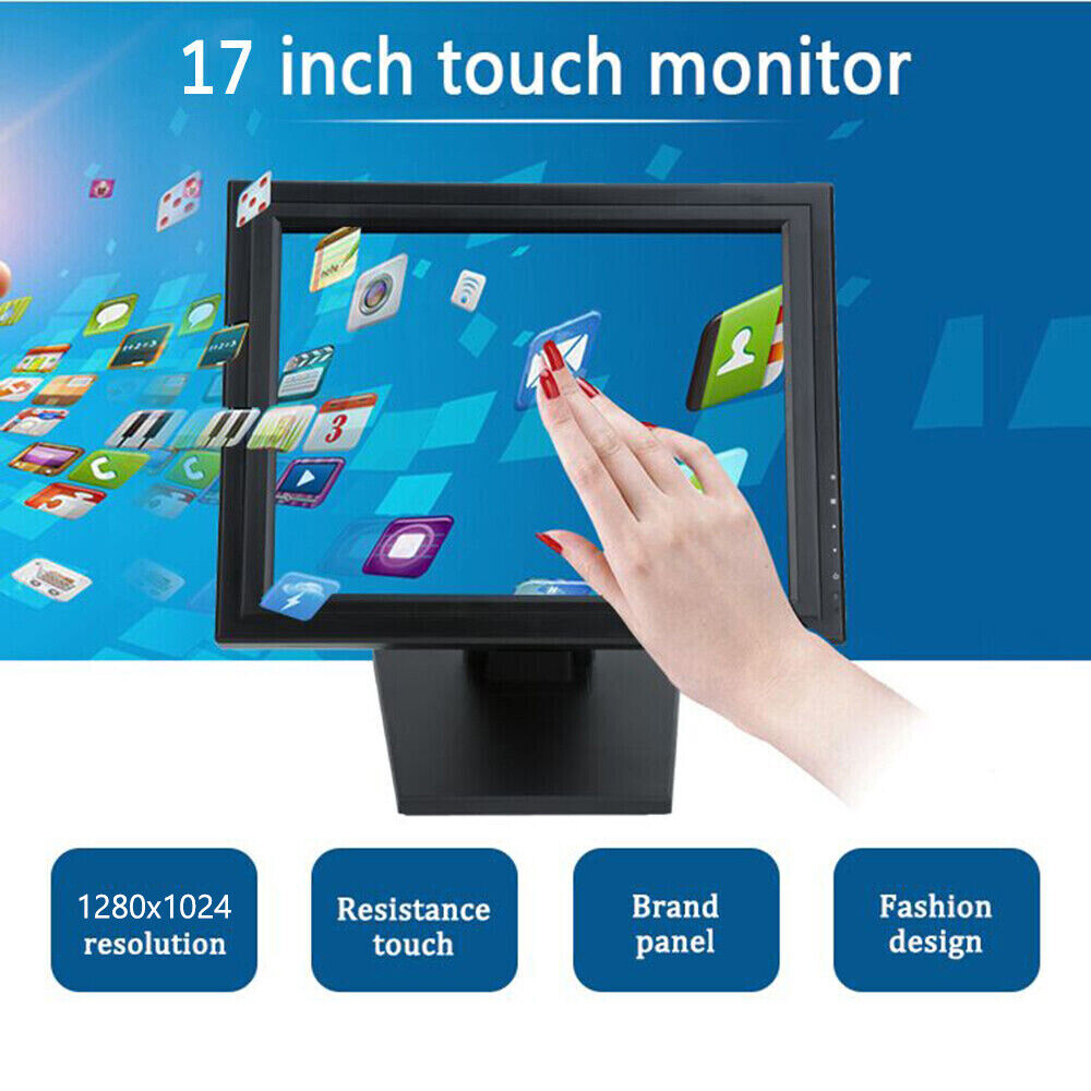 17in Touch Screen LCD Monitor PC POS Retail Kiosk Restaurant Monitor Waterproof