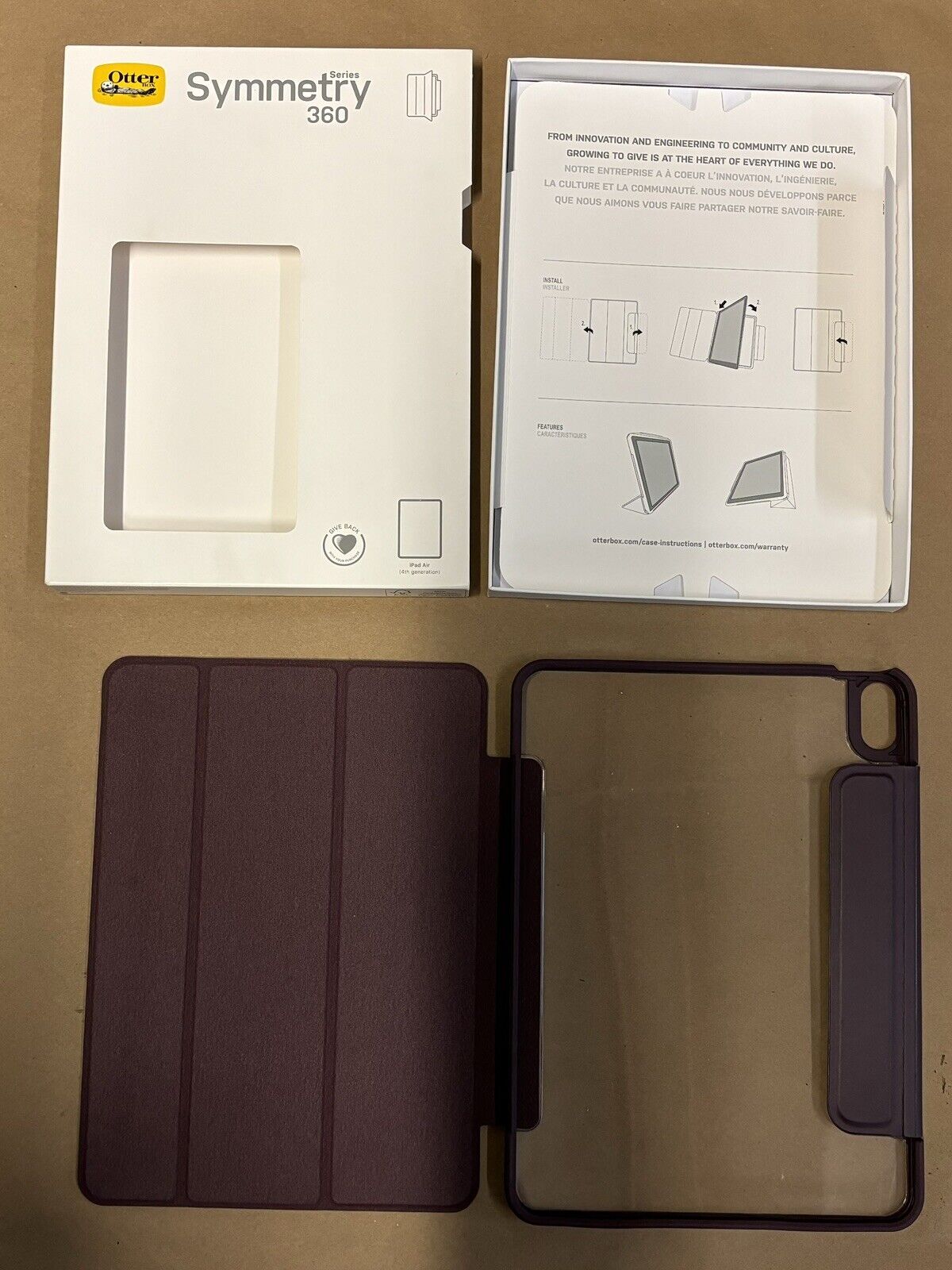 NEW OtterBox Symmetry 360 Case Apple iPad Air 4th 5th Gen- Purple