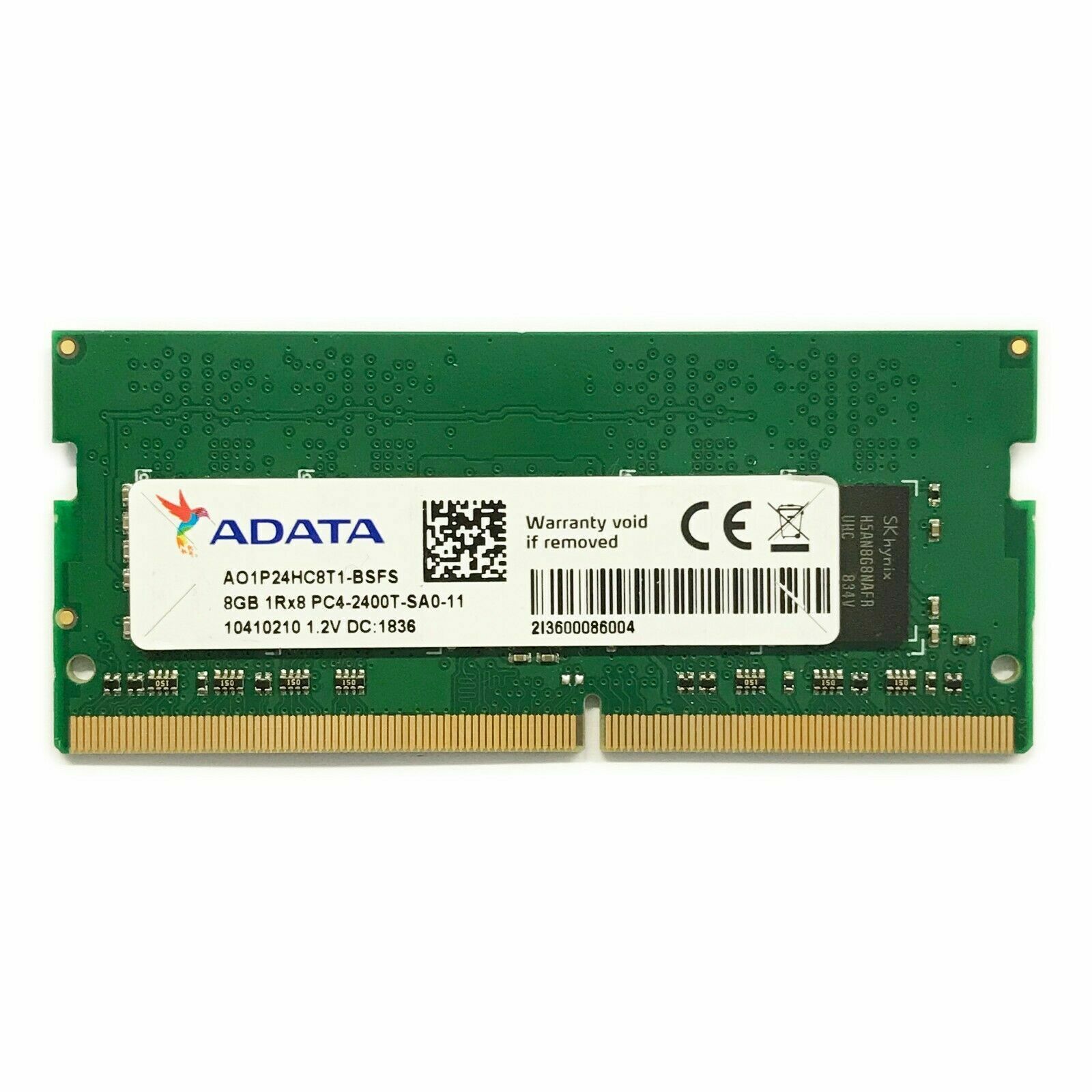 ADATA 8GB 1Rx8 PC4-2400T-SA0-11 DDR4 SODIMM SDRAM RAM AO1P24HC8T1-BSFS