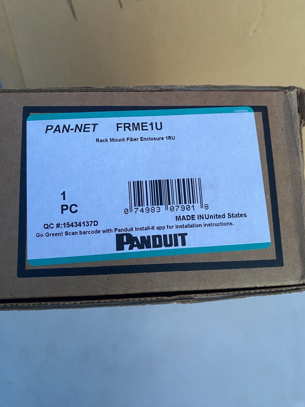 Panduit PAN-NET FRME1U Rack Mount Fiber Enclosure 1RU