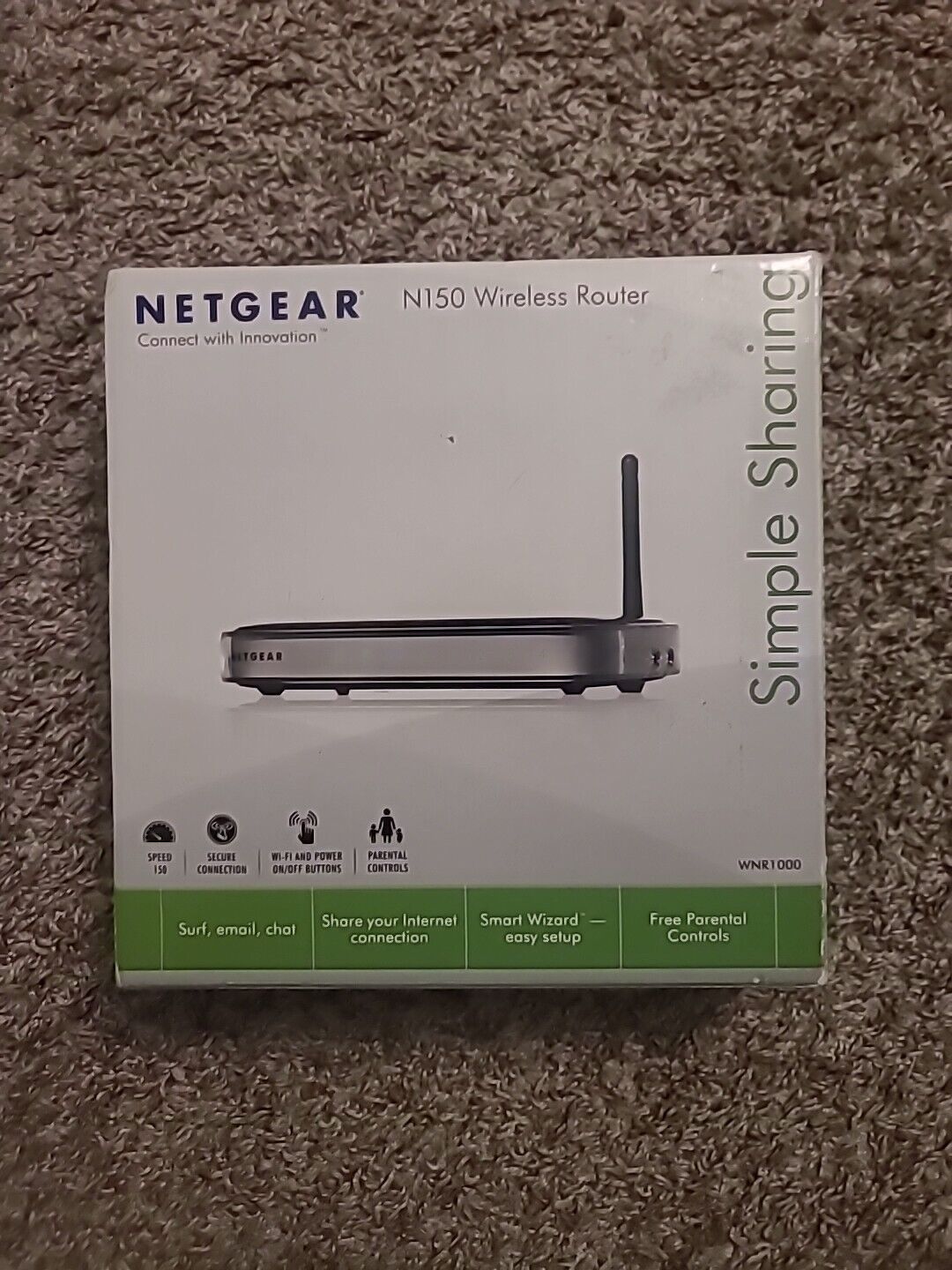 Netgear N150 150 Mbps 4-Port 10/100 Wireless N Router (WNR1000) New Sealed.