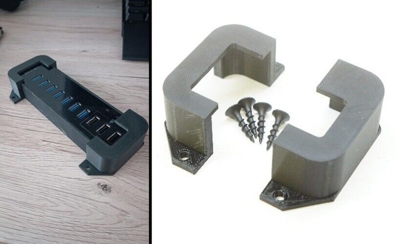 Wall / Desk Mounting Brackets for Anker 10 Port 60W USB Hub Mount (A7515)
