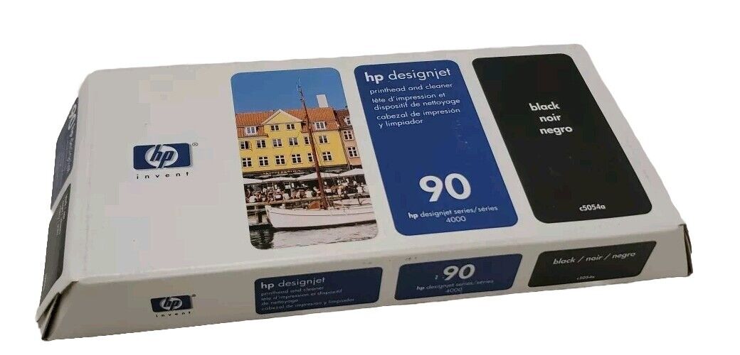 Genuine HP 90 C5054A Black Printhead & Cleaner DESIGNJET Series 4000 ~New Sealed